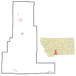 Location of Clyde Park, Montana