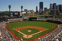 A view of the playing field at the park.