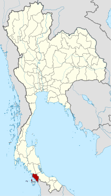 沙敦府在泰国的位置