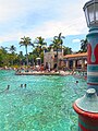 Mooring buoys, island and pool