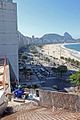 View of one of the floors of the MIS, with Copacabana Beach in background.