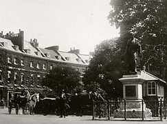 Statue of William Courtenay, 11th Earl of Devon, by Edward Bowring Stephens, in Bedford Circus, Exeter, where it stood from its unveiling in 1880 (having replaced Stephens' The "Deer stalker") to after 1942 when it escaped World War II bombing and was placed in storage. It stands in 2013 in Northernhay Gardens, Exeter.