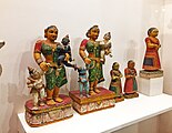Wooden statuettes painted in the Pattachitra style, Kala Bhoomi Odisha Crafts Museum, Bhubaneswar.
