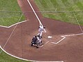 Brady Clark blasting a hit against the Yankees