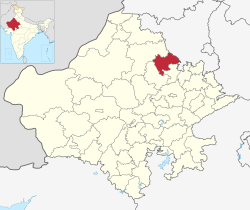 Location of Jhunjhunu district in Rajasthan