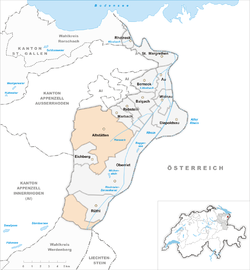 阿尔特施泰滕在莱茵河谷选区的位置