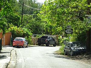 PR-502 near its junction with PR-520 in Barrio Quebrada Limón