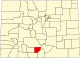 标示出阿拉莫萨县位置的地图