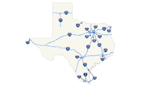 德克萨斯州境内州际公路地图