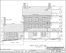 Front view as drawn by HABS