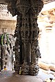 Ornate pillar of the vasanta mantapa, made of soap stone, is a Hoysala era contribution[citation needed]