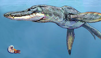 Life restoration of Pliosaurus rossicus.