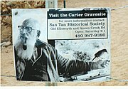 Mansel Carter’s gravesite marker in San Tan Mountain Regional Park.