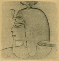 Drawing of a relief of pharaoh Sethnakht.