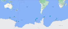 Named Seamounts of the Southern Ocean mapped.