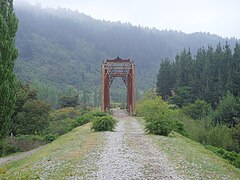 Disused railway bridge, Rehue river, Angol, Chile