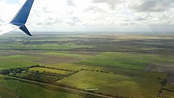 Aerial view of Cacocum on approach to Frank País Airport