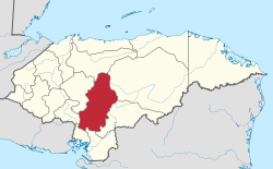 Location of Francisco Morazán in Honduras