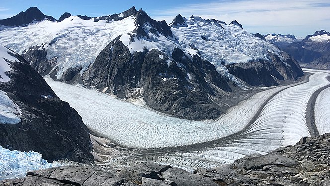 Gilkey Glacier. Mt. Blachnitzky to right of center