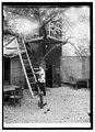 A waiter ascends a ladder to serve patrons in the club's treehouse while Kathryn Mullin waits above.