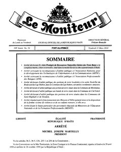 Le Moniteur (21 Mars 2014)- Creation Aire Protegee des Trois Baies