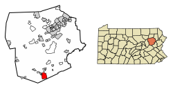 Location of Hazleton in Luzerne County, Pennsylvania