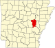 标示出普雷里县位置的地图