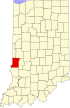 State map highlighting Vigo County