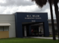 Elementary entrance to M.A. Milam K-8 Center, founded in 1961