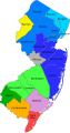 Image 14Metropolitan statistical areas and divisions of New Jersey; those shaded in blue are part of the New York City Metropolitan Area, including Mercer and Warren counties. Counties shaded in green, including Atlantic, Cape May, and Cumberland counties, belong to the Philadelphia Metropolitan Area. (from New Jersey)