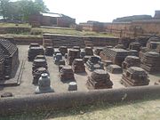 Bases of small votive stupas at Nalanda