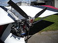 A Warp Drive Inc propeller mounted to a Rotax 582 two stroke aircraft engine on a Quad City Challenger II.