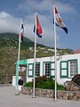 Saba's airport, with Hell's Gate on the mountain behind it