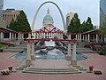 The former Morton D. May Amphitheater section of the Kiener Plaza before rebuild