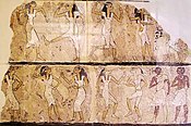 Dancers in ancient Egypt. Tomb of the Dancers, 17th Dynasty, Thebes. 5th or 4th century BC