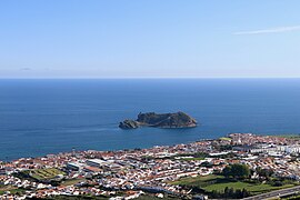 The town of Vila Franca do Campo, with its emblematic volcanic islet, the Ilhéu de Vila Franca