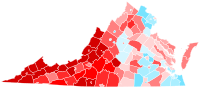 Trend in each Virginia county and city from the 2009-2013 gubernatorial elections