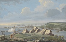 View of Louisbourg when the city was besieged by British forces in 1758
