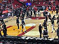 Brooklyn Nets warming up