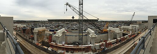 Construction of Dulles International Airport station in 2017