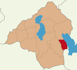 Map showing Yenişarbademli District in Isparta Province