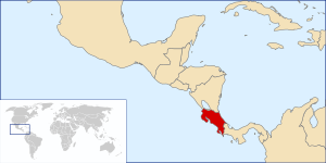 哥斯达黎加在中美洲的位置