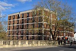 The Waynflete Building, on the east side of Magdalen Bridge.