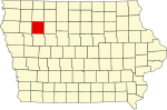 State map highlighting Buena Vista County