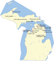 Largest lakes of Michigan