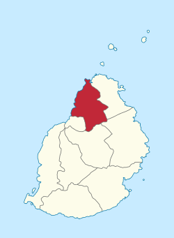 庞普勒穆斯区在毛里求斯岛上的位置