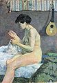 保罗·高更《裸体画习作（缝衣的苏珊娜）》，1880年