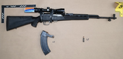 The SKS semiautomatic 7.62x39 caliber rifle Routh allegedly used in the assassination attempt