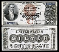 $100 Silver Certificate, Series 1880, Fr.340, depicting James Monroe