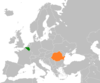 Location map for Belgium and Romania.